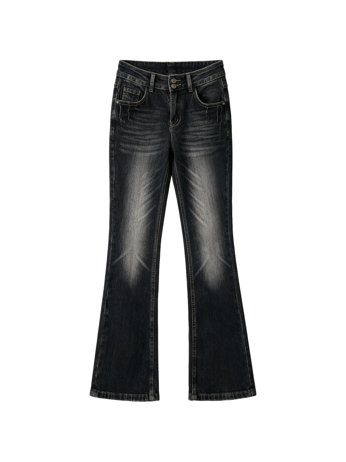 Faded black bootcut jeans