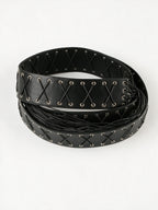 Black laced hip belt with leather tassels