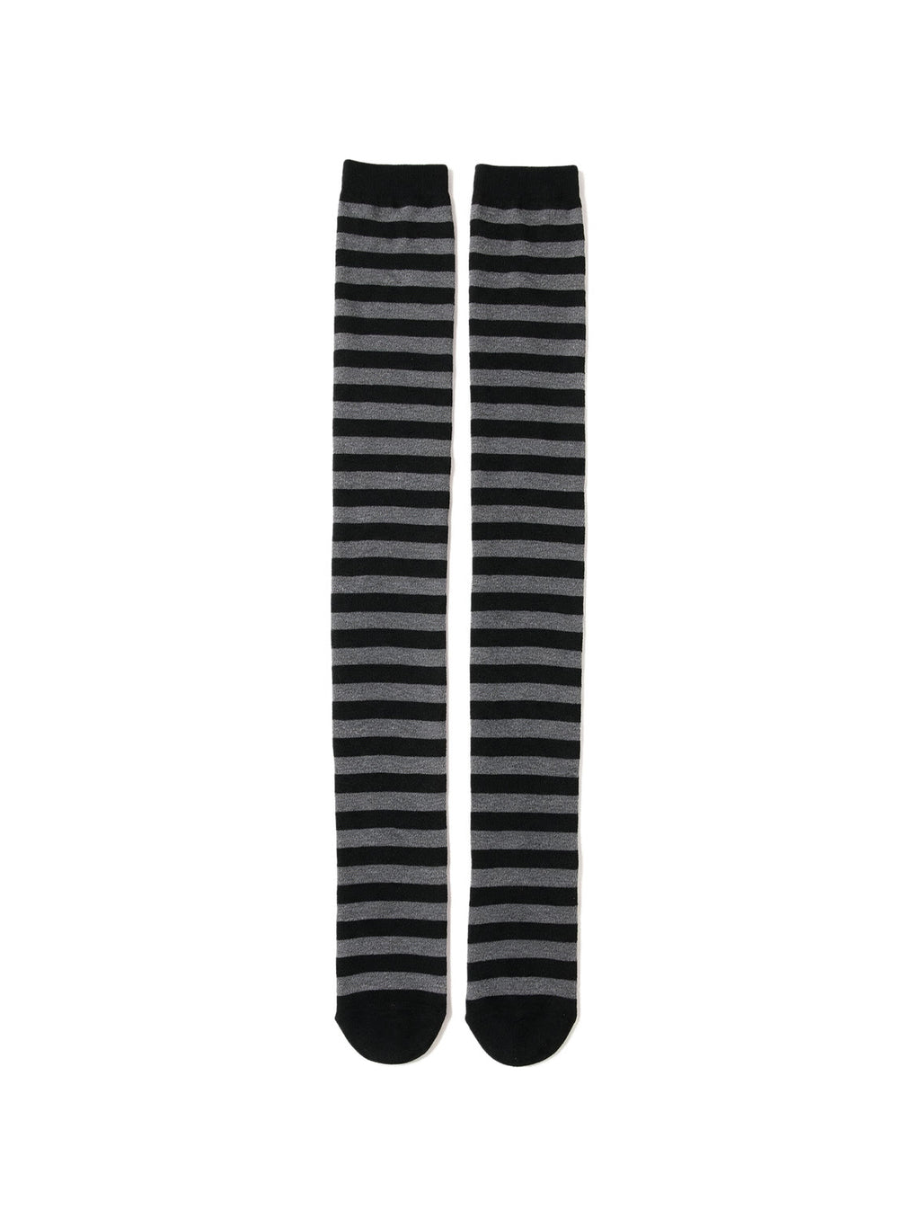 Grey and black striped over the knee socks