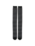 Grey and black striped over the knee socks
