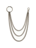 Silver triple layer wallet chain with clips