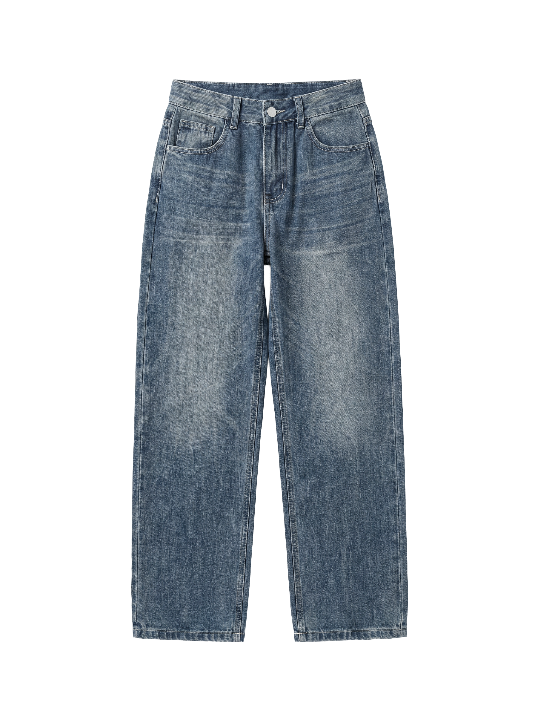 Faded Wash Baggy Jeans