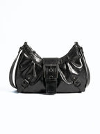 PLEATED BUCKLE SHOULDER BAG