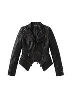 Pyramid Stud Asymmetric Moto Jacket