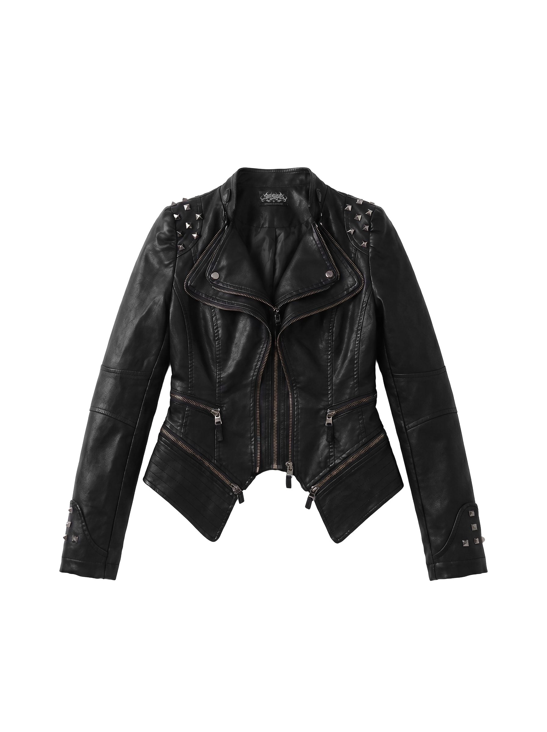 Pyramid Stud Asymmetric Moto Jacket