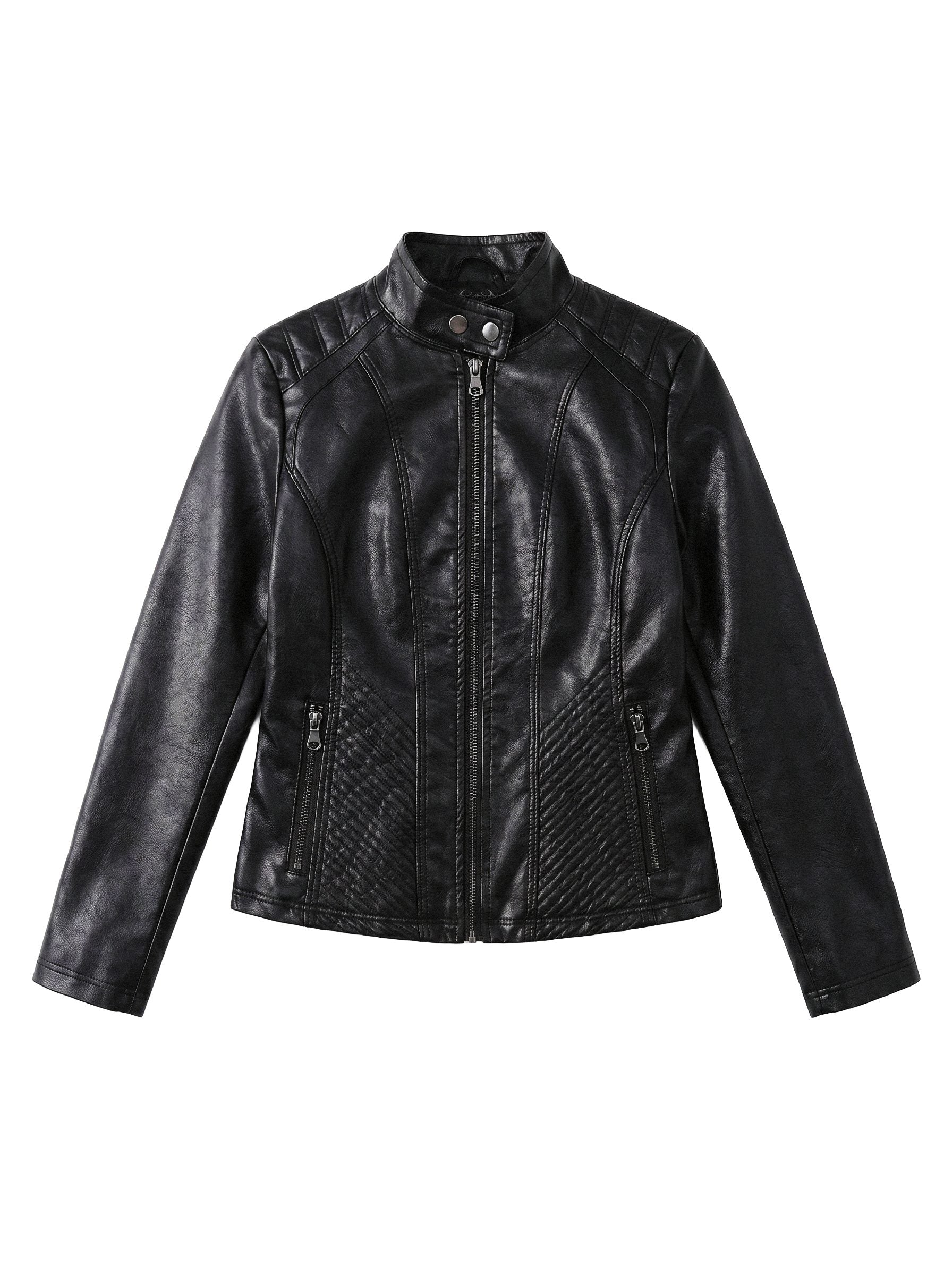 Quilted Hip Slim Moto Jacket