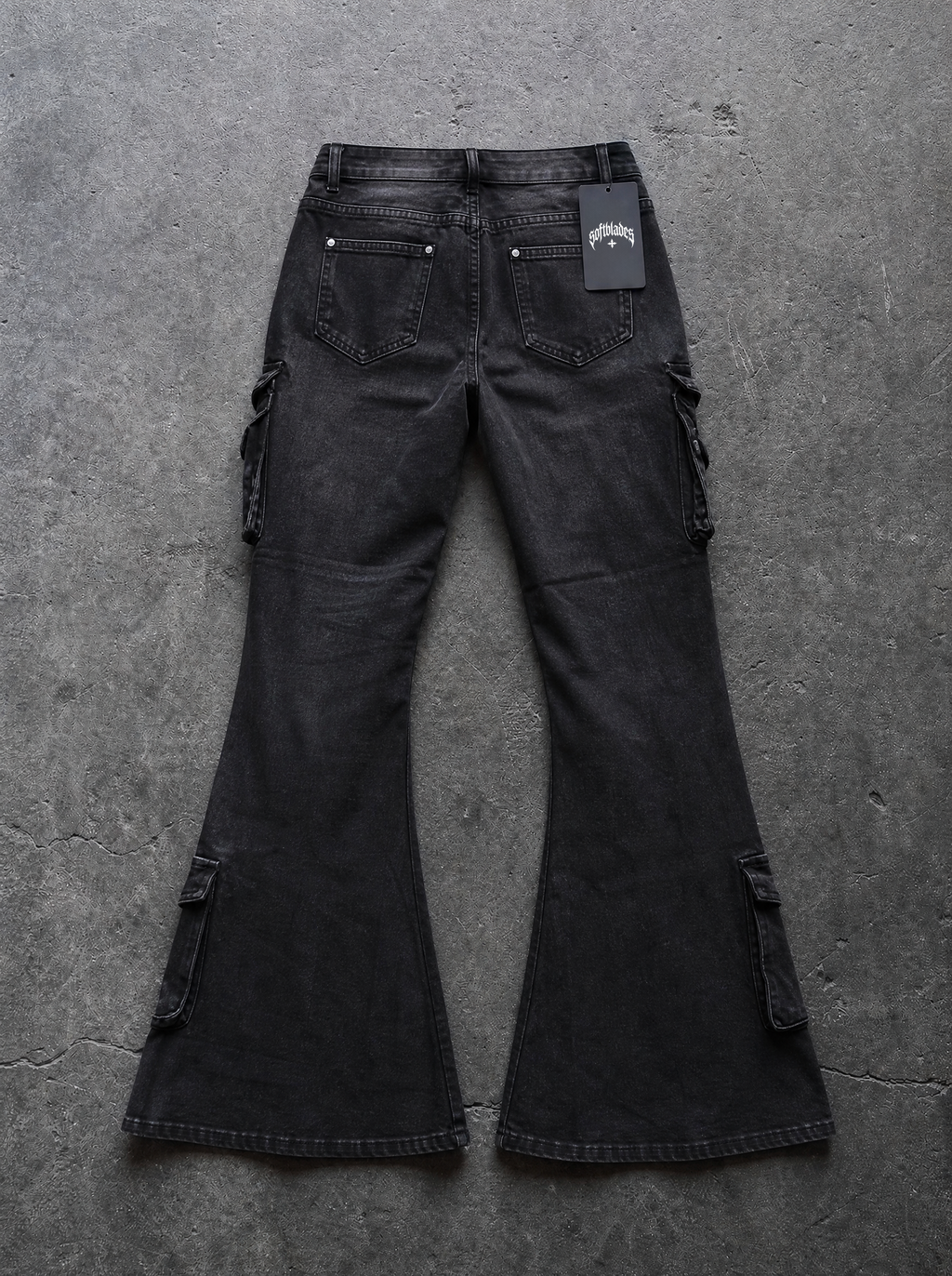 Low-Rise Cargo Bootcut Jeans