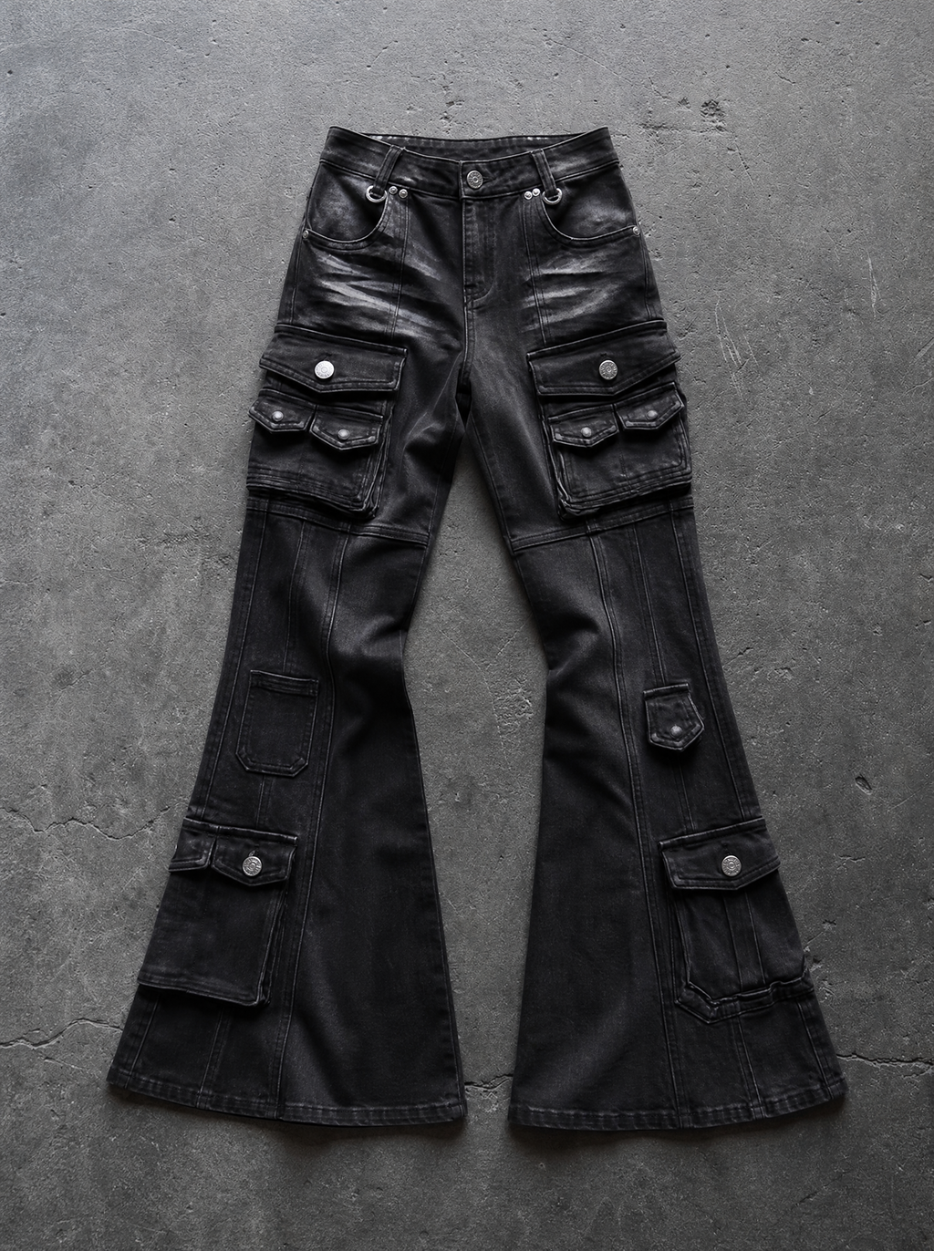 Low-Rise Cargo Bootcut Jeans