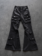 Low-Rise Cargo Bootcut Jeans