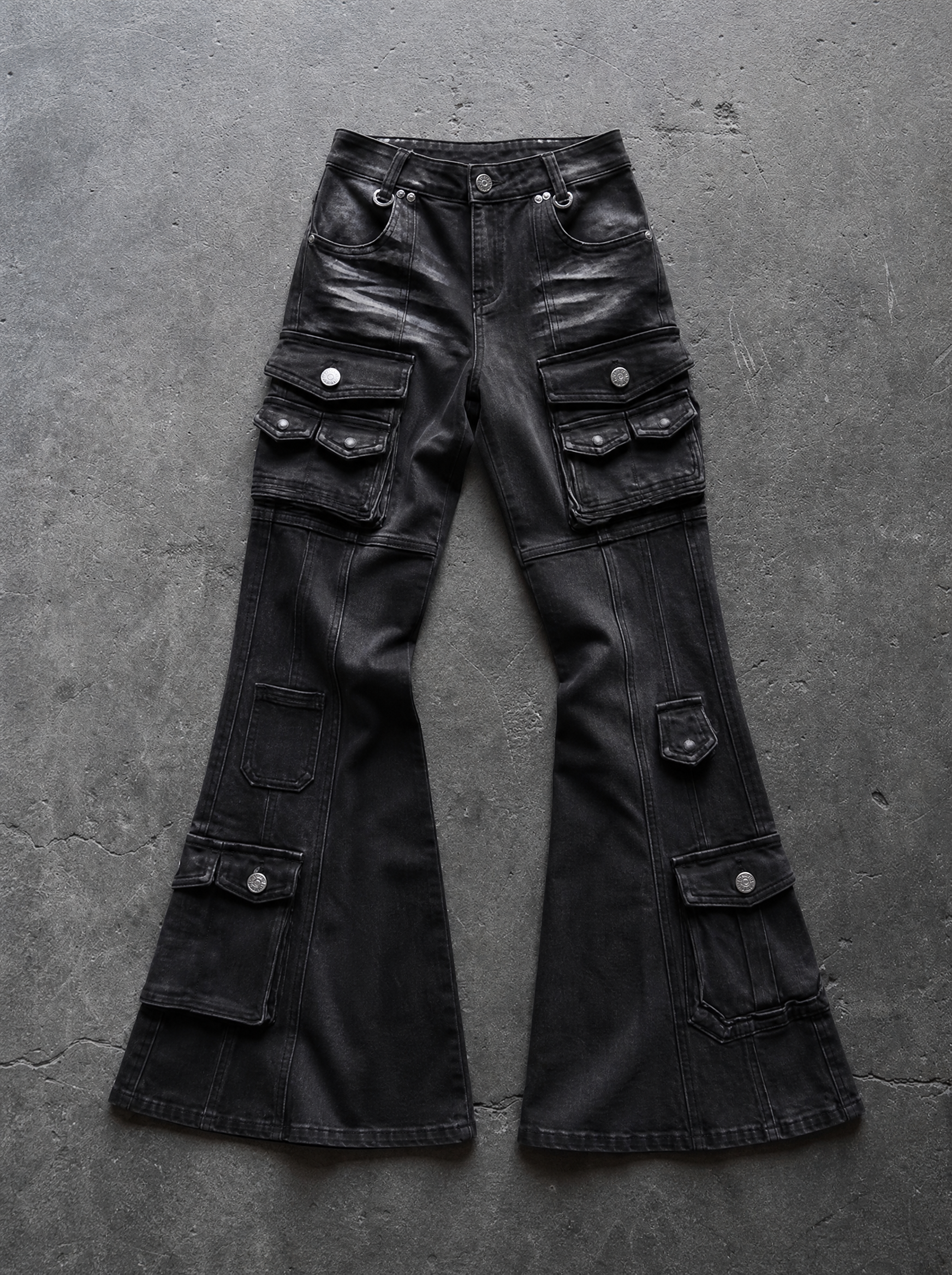 Low-Rise Cargo Bootcut Jeans