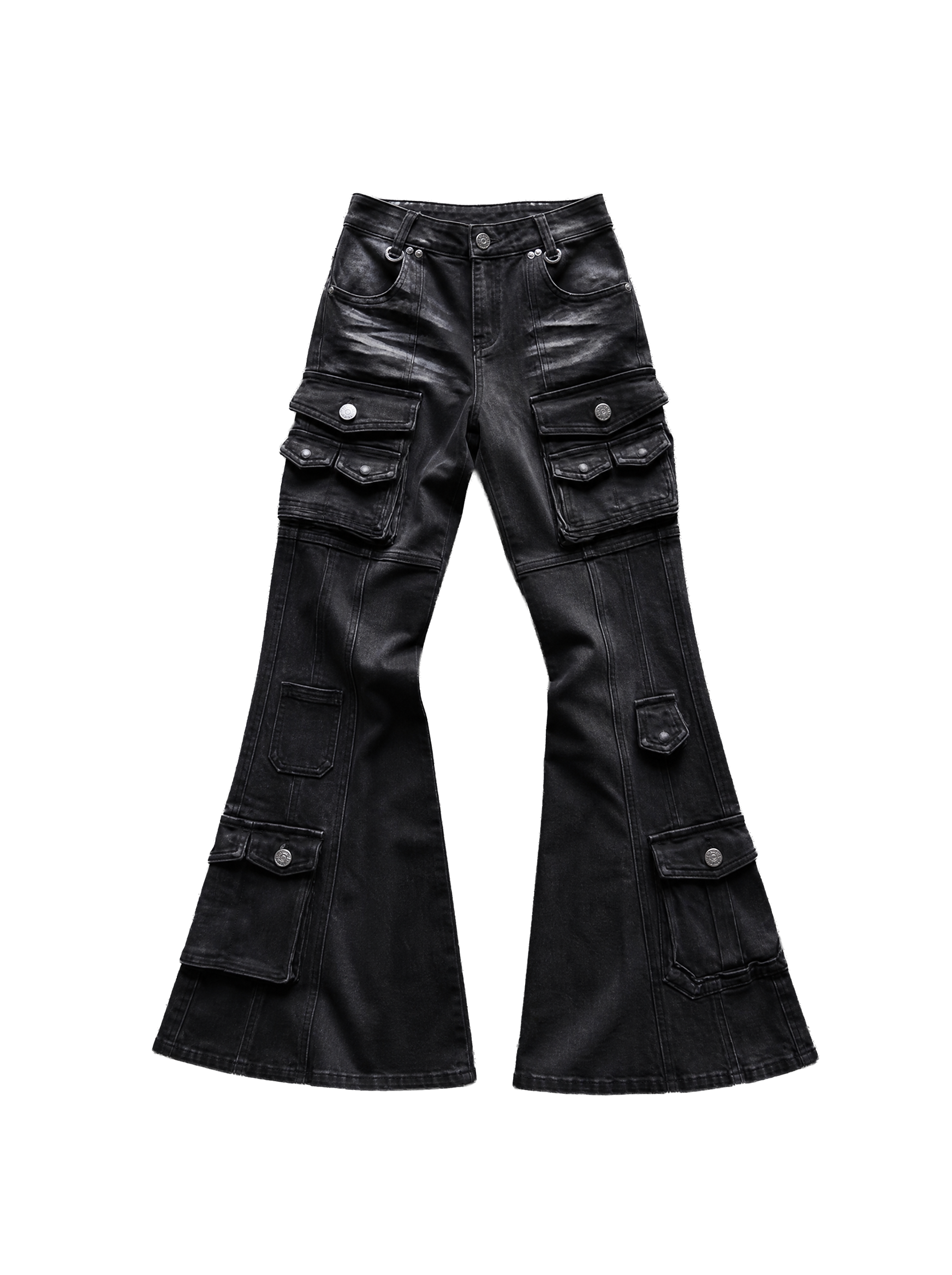 Low-Rise Cargo Bootcut Jeans