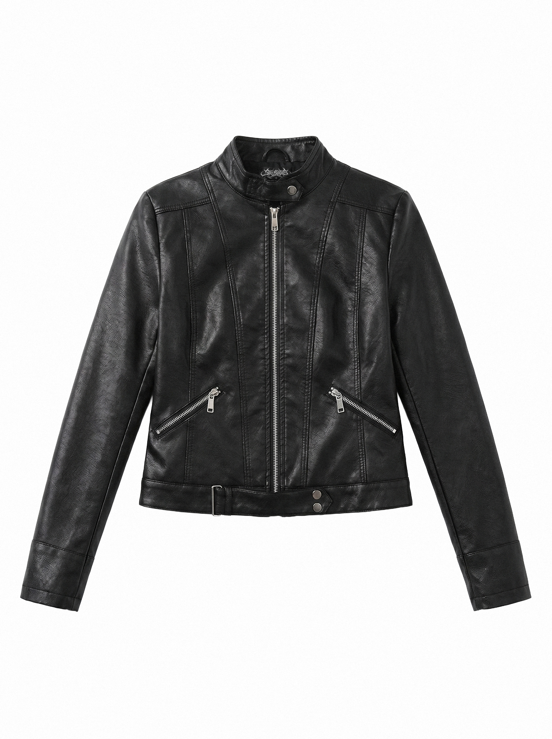 Belted Hem Slim Moto Jacket - main photo