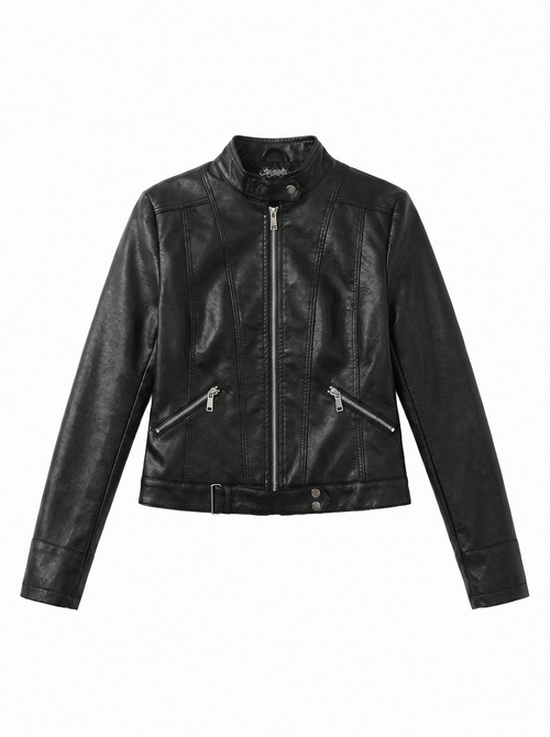 Belted Hem Slim Moto Jacket - main photo