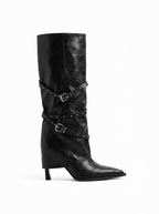 Studded Wrap Slouch Knee Boots - main photo