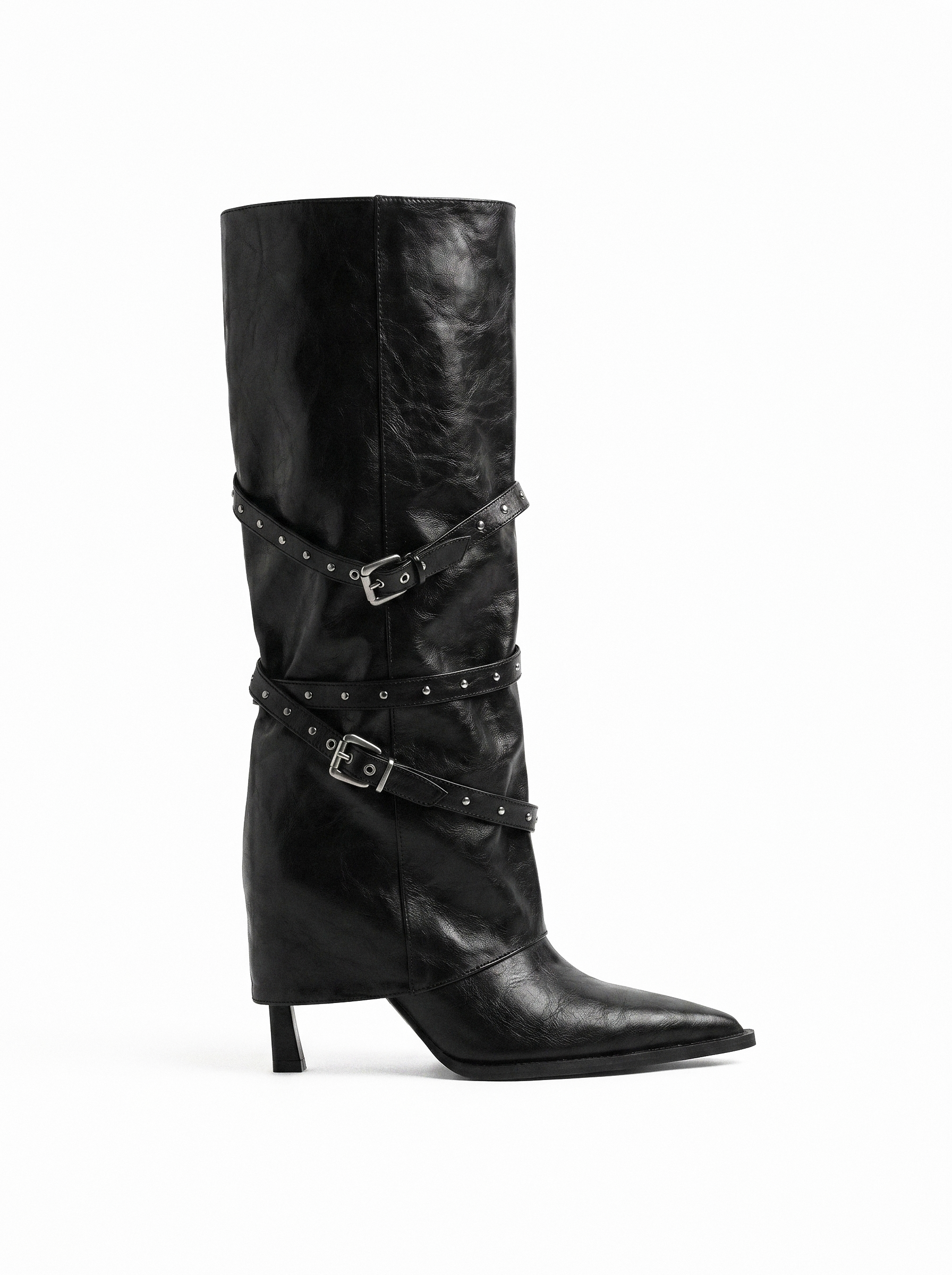 Studded Wrap Slouch Knee Boots - main photo