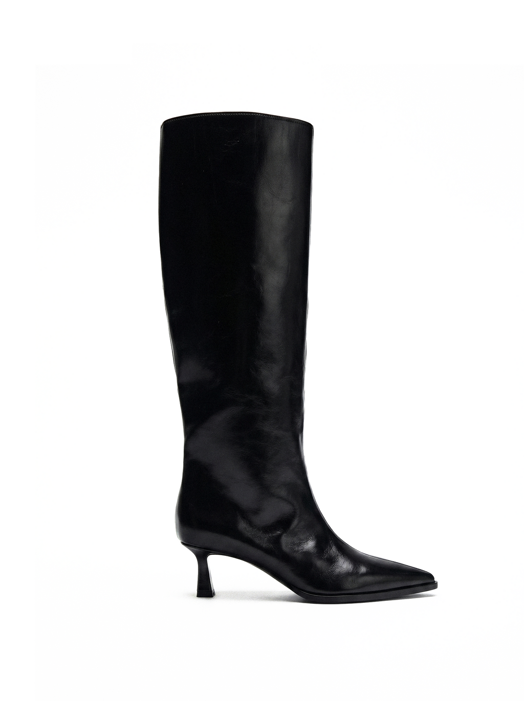 Pointed Toe Kitten Heel Tall Boots - main photo