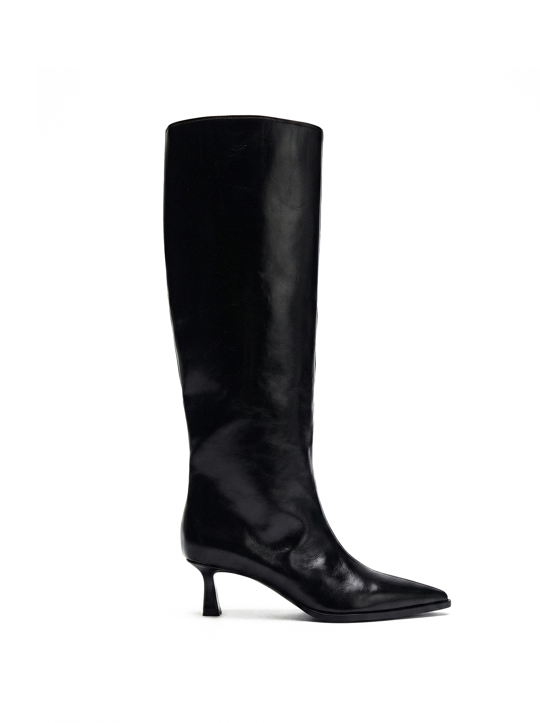 Pointed Toe Kitten Heel Tall Boots - main photo