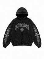 SOFTBLADES WORDMARK ZIPPER SWEATSHIRT