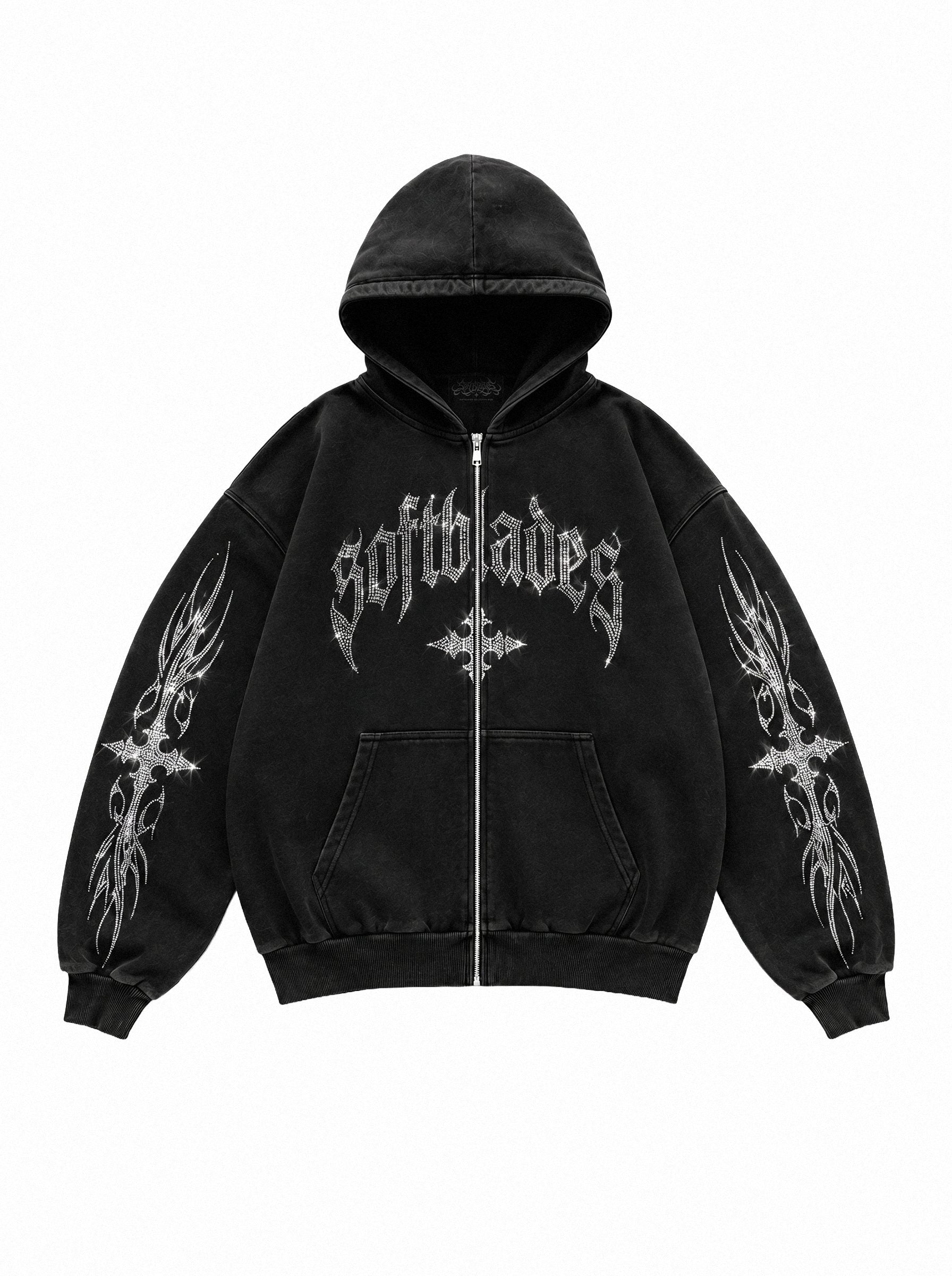 SOFTBLADES WORDMARK ZIPPER SWEATSHIRT