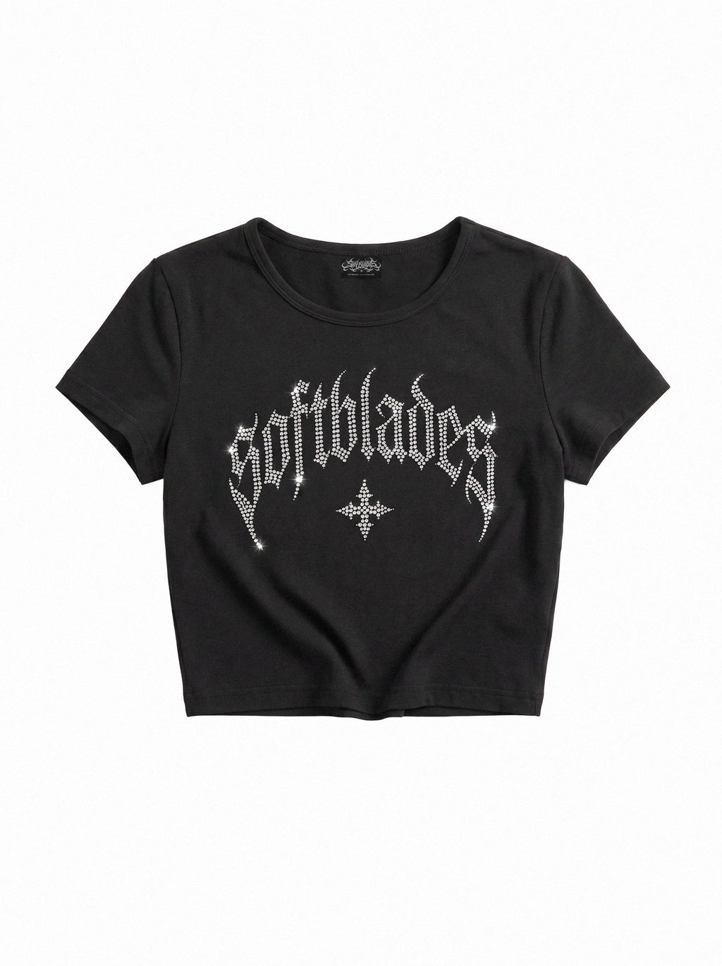 SOFTBLADES RHINESTONE BABY CROP TEE