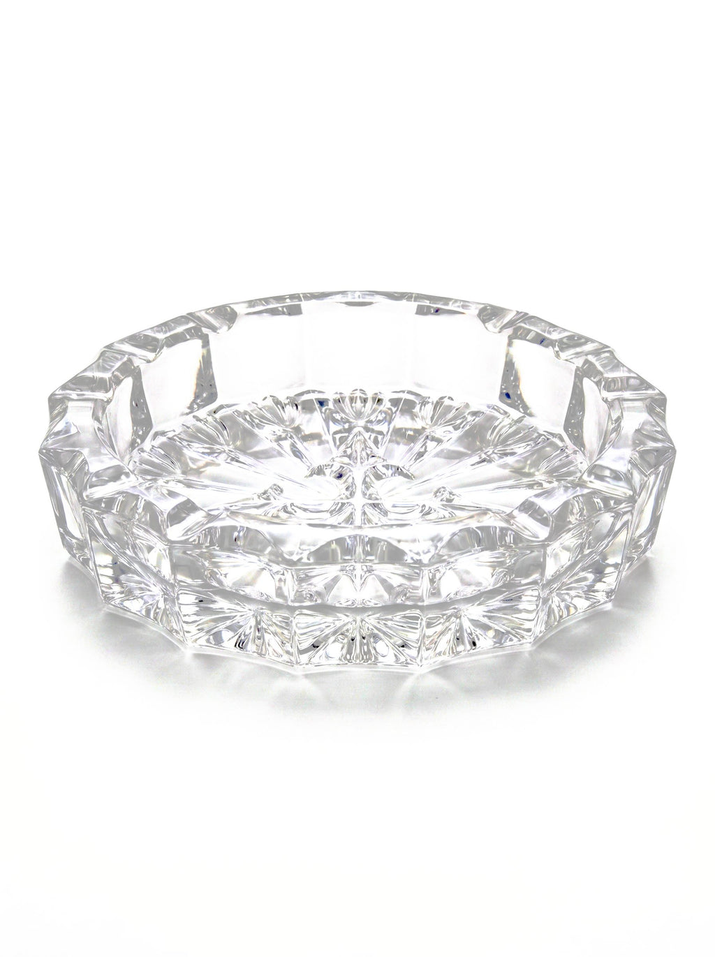 SOFTBLADES STARBURST CUT GLASS ASHTRAY