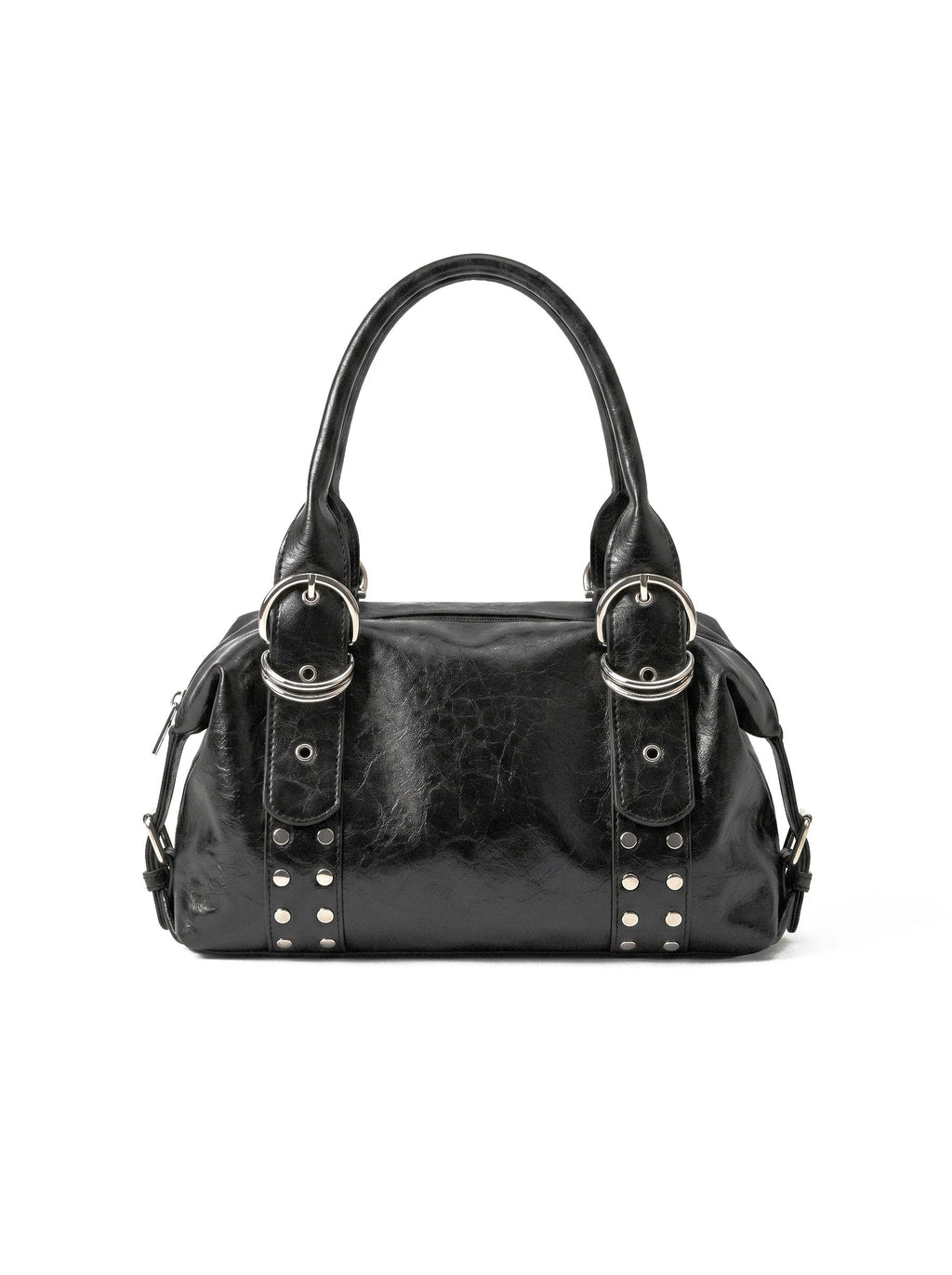 STUDDED BUCKLE HOBO BAG