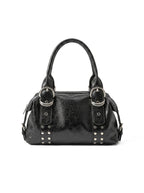 STUDDED BUCKLE HOBO BAG