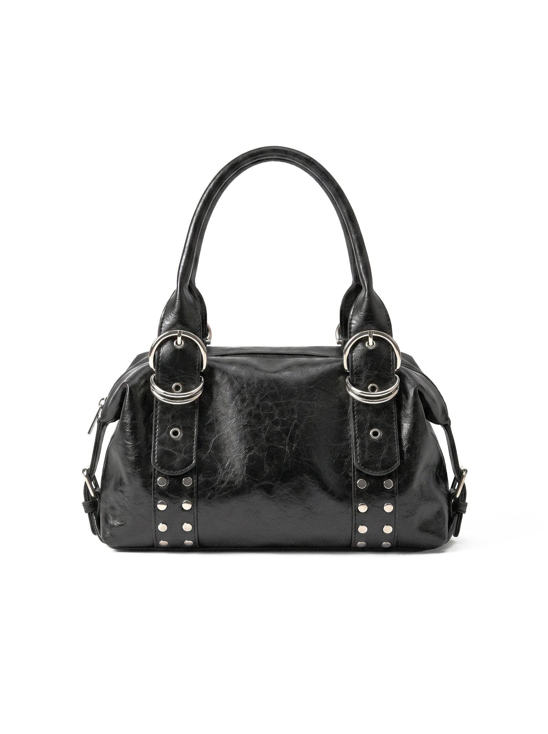 STUDDED BUCKLE HOBO BAG