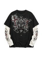 Gothic Cross Layered Longsleeve | Soft Blades