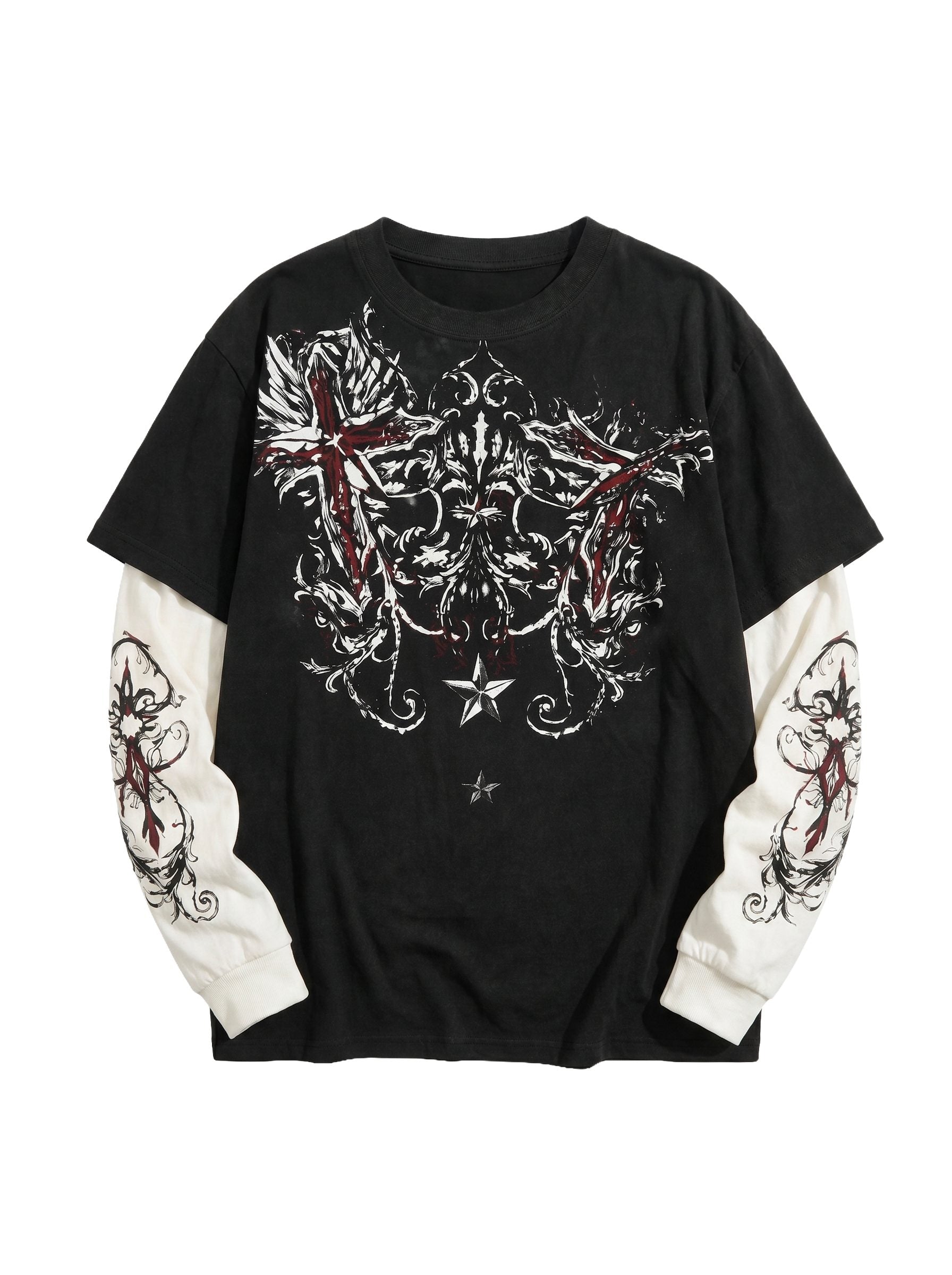 GOTHIC CROSS LAYERED LONGSLEEVE