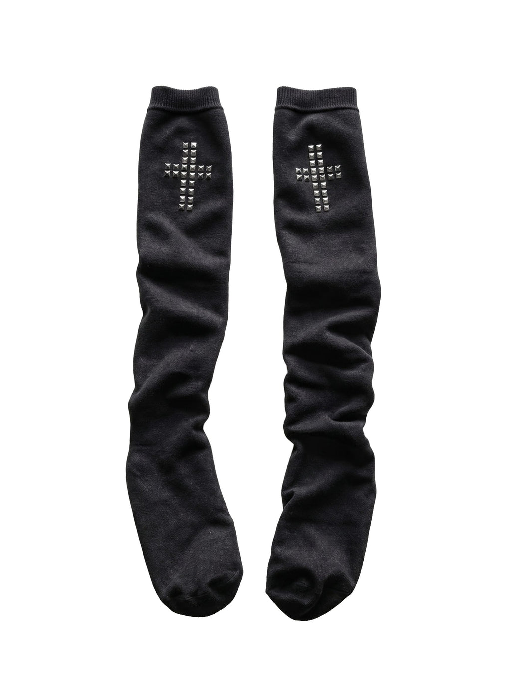 Studded Cross Knee-High Socks | Soft Blades