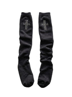 Studded Cross Knee-High Socks | Soft Blades