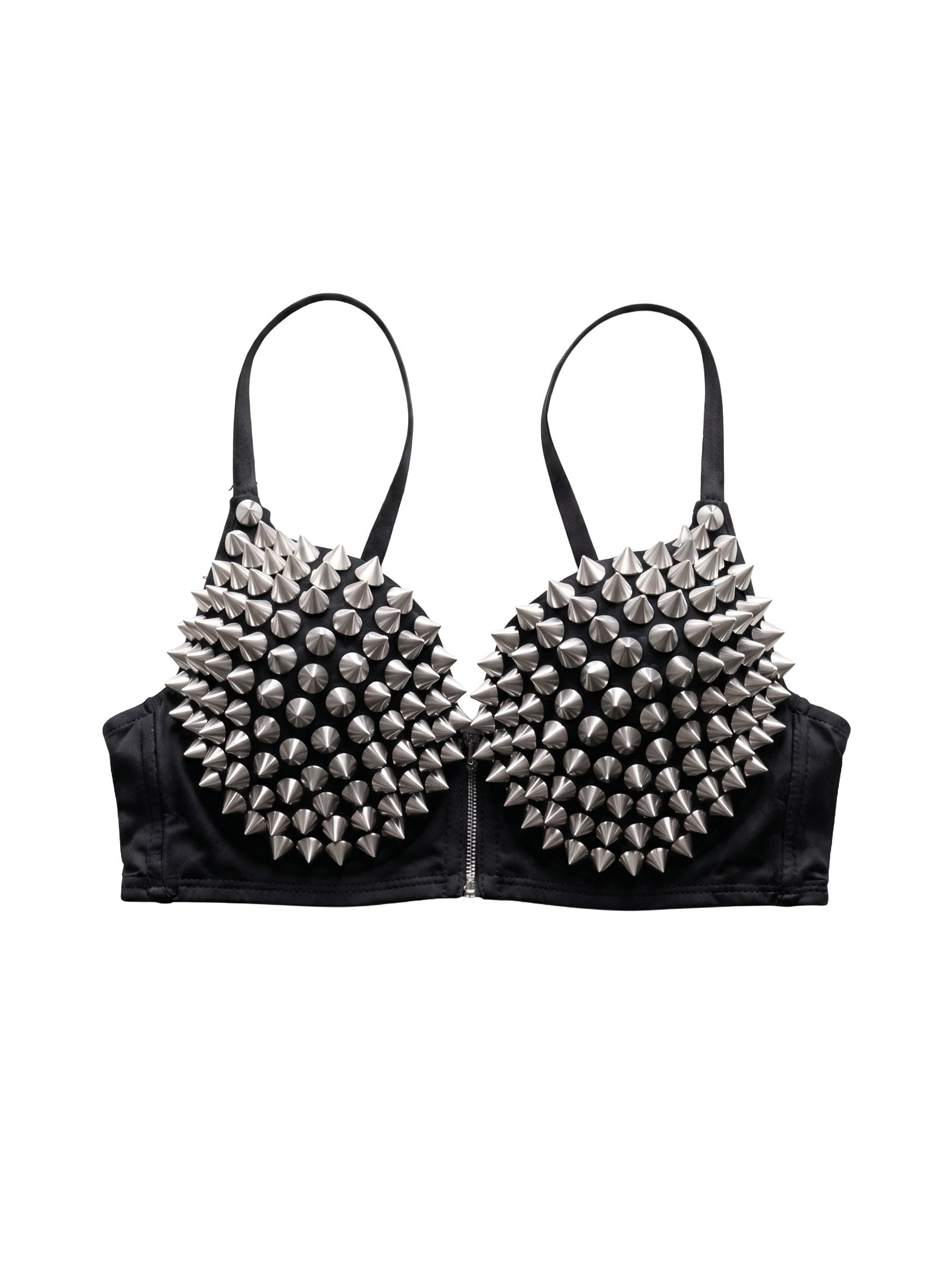 SPIKE STUDDED BRA TOP