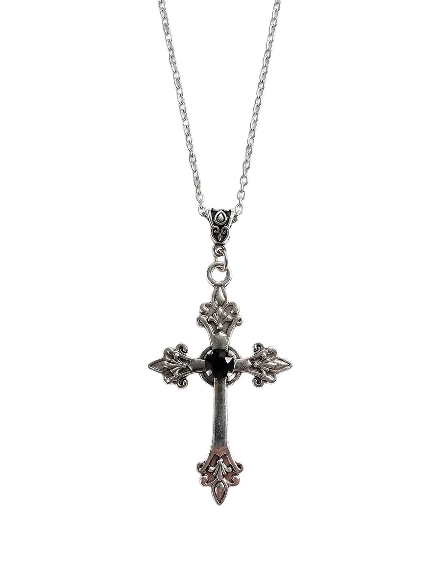 Gem Gothic Cross Necklace | Soft Blades