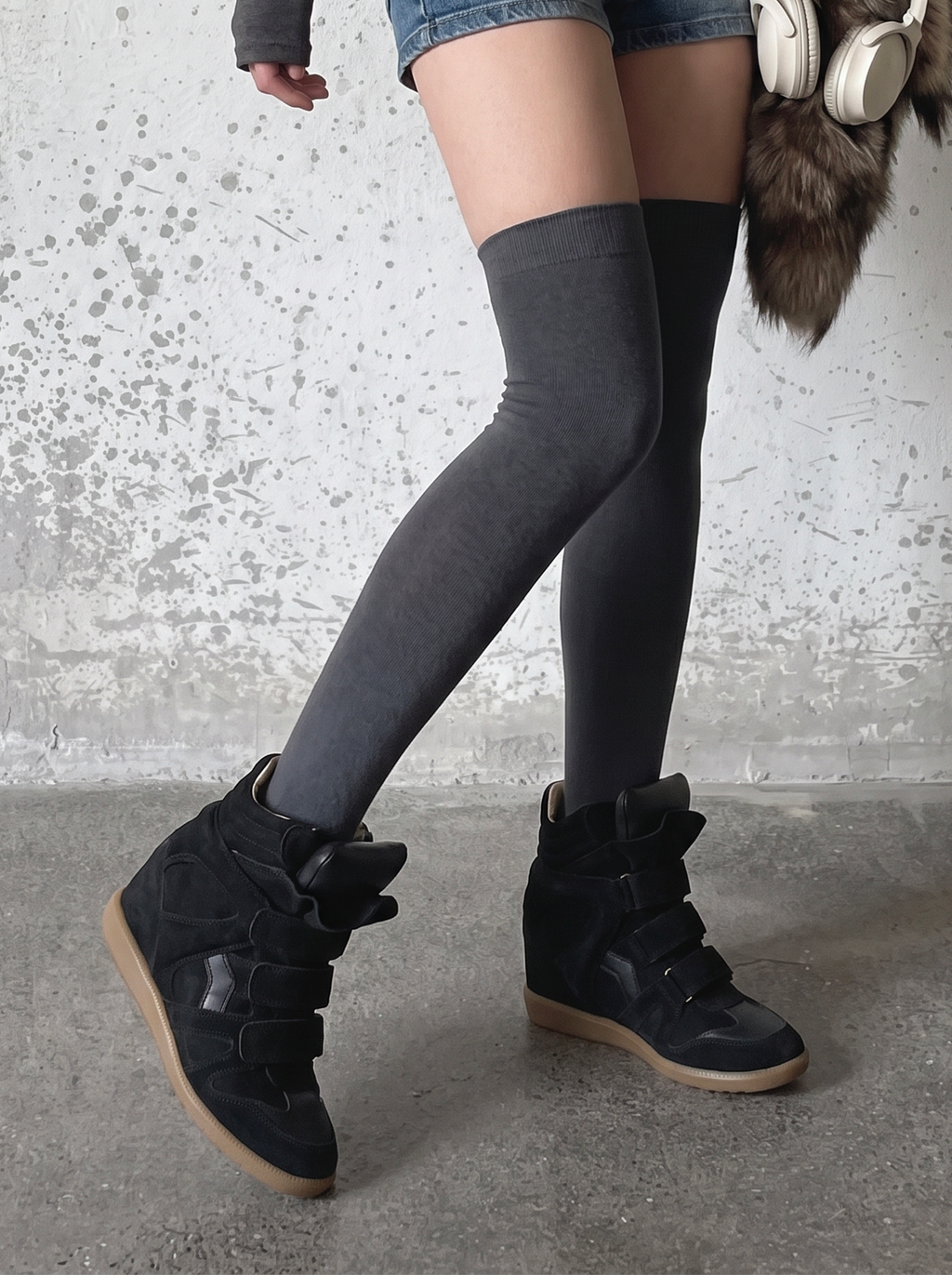 Wedge High-Top Sneakers