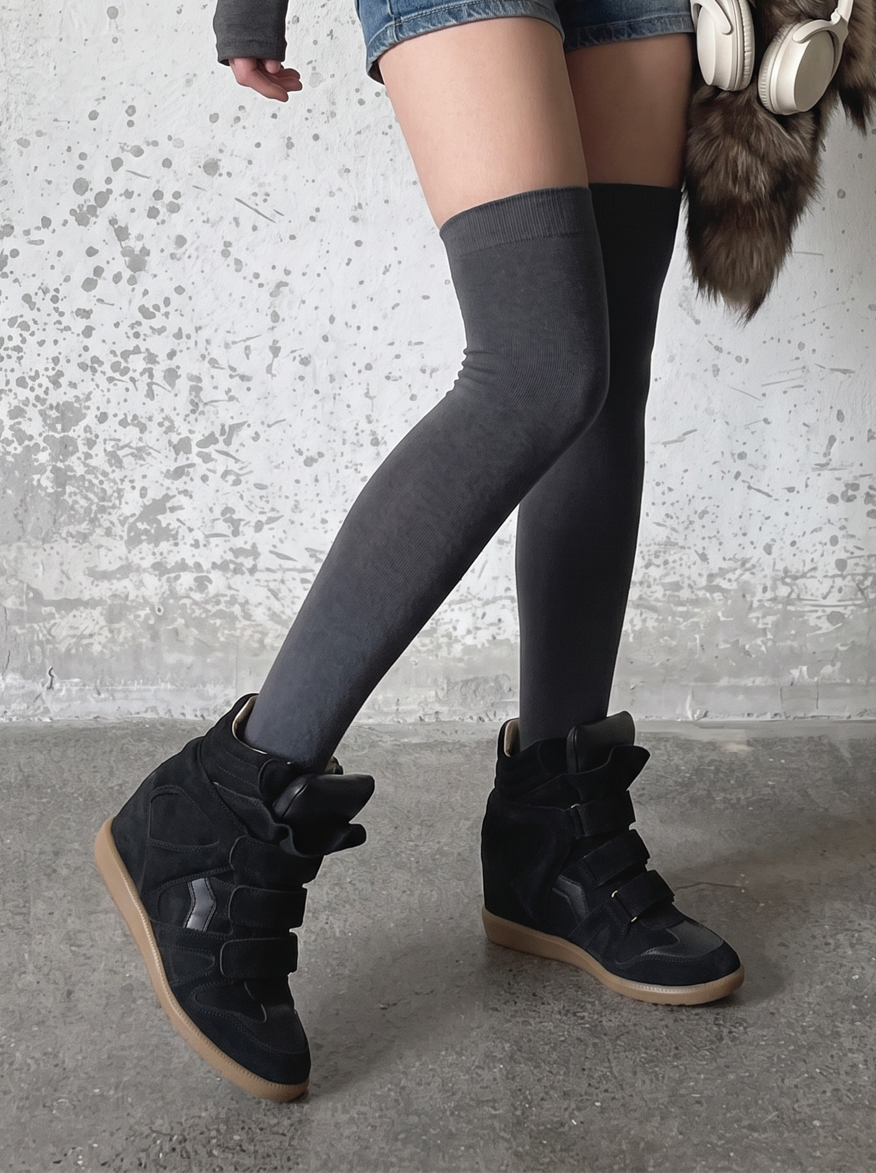 Wedge High-Top Sneakers