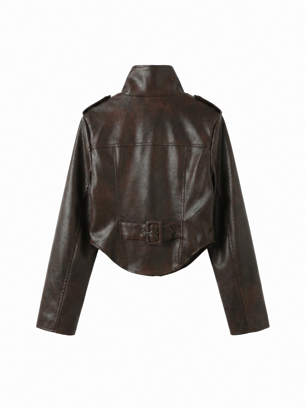 Sepia Cropped Corset Moto Jacket - side view