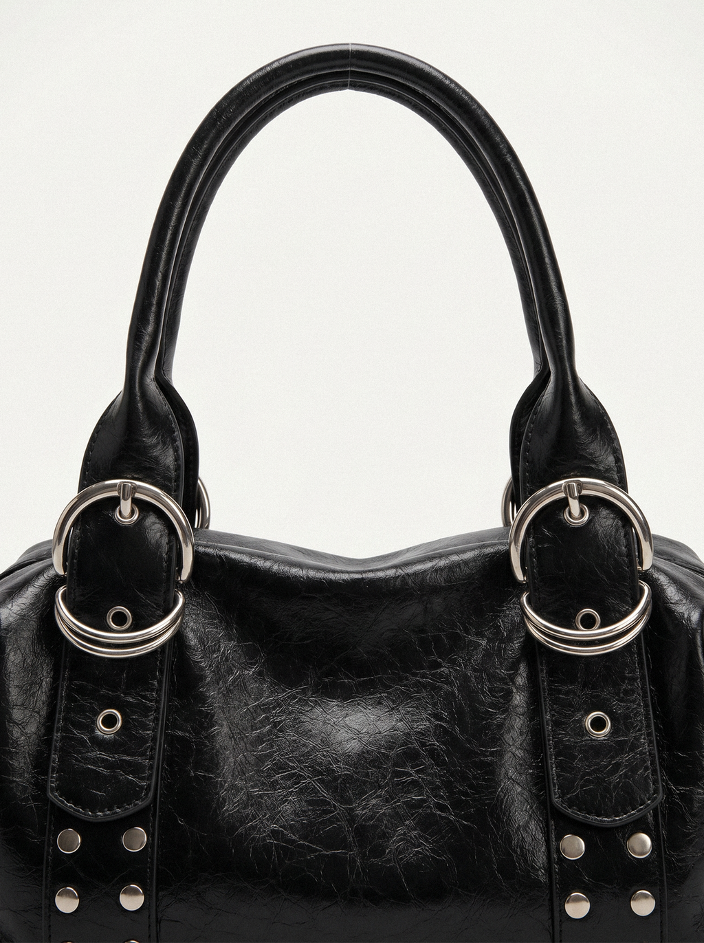 Studded Buckle Hobo Bag - detail view