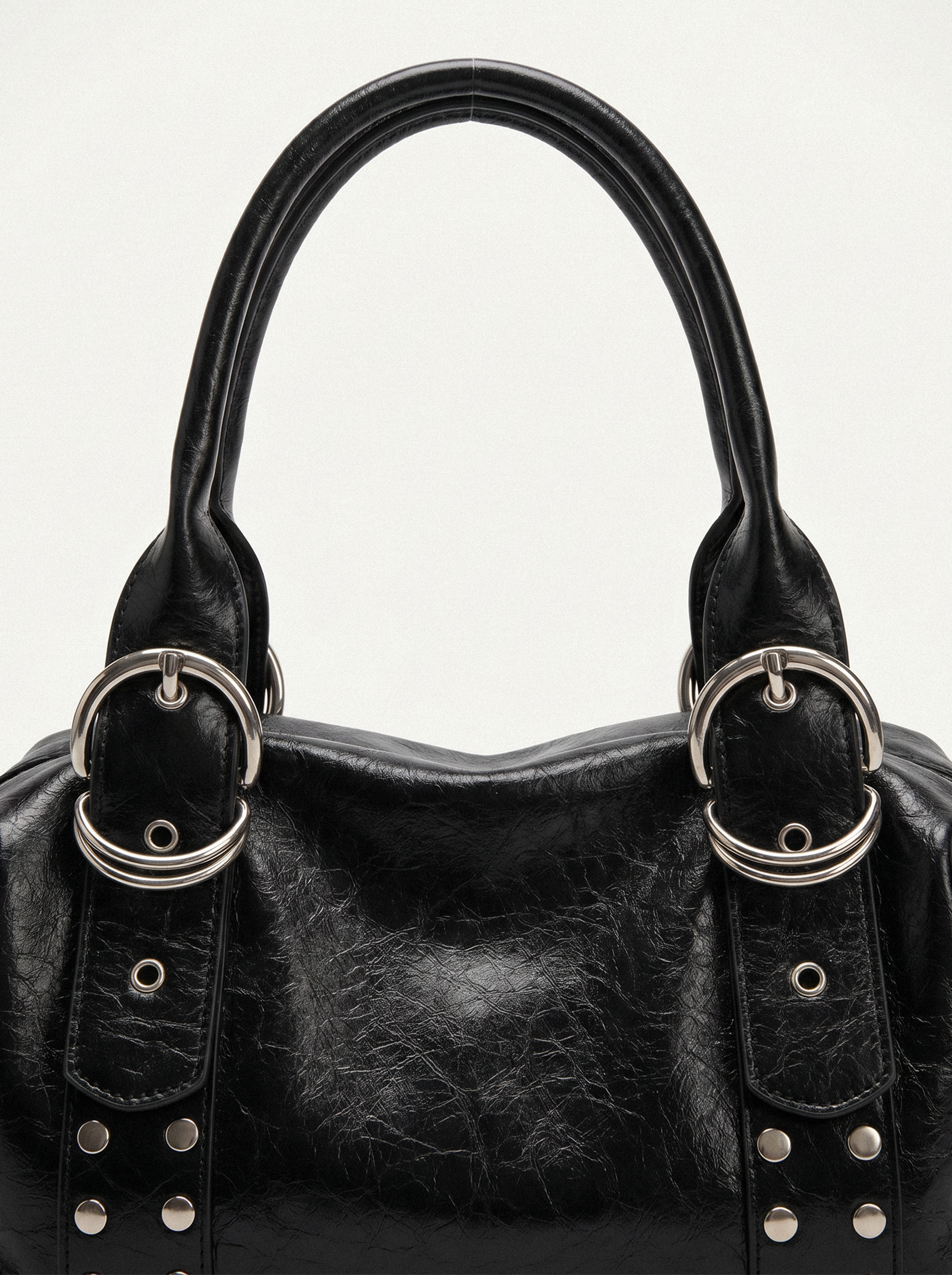 Studded Buckle Hobo Bag - detail view