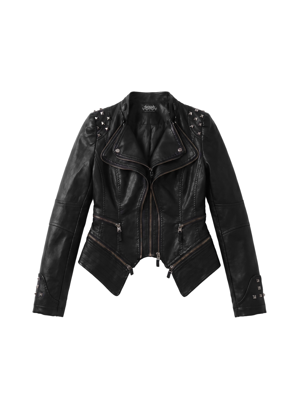 Pyramid Stud Asymmetric Moto Jacket - main photo