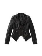 Pyramid Stud Asymmetric Moto Jacket - main photo